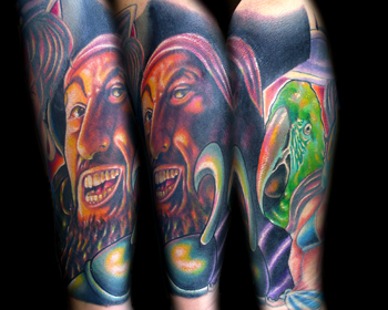 Tattoos - Josh Woods - Pirate and parrot